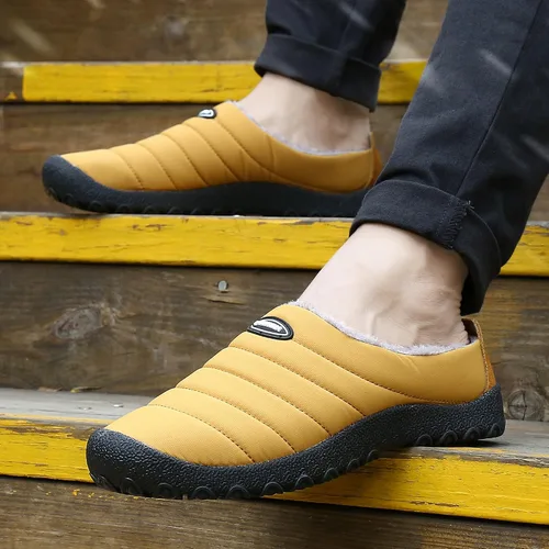 Miniatura 8 de UBFEN - Pantuflas cálidas de invierno para hombre y mujer con forro de felpa mullida, zapatos de casa con suela de goma antideslizante