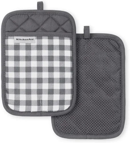 Miniatura 6 de KitchenAid Juego de 2 soportes para ollas a cuadros, cielo aguamarina, 7 x 10 pulgadas Aqua Sky