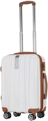 Miniatura 3 de SIRAKU Equipaje de viaje de 3 piezas con ruedas, maleta pequeña con cerradura de combinación, Blanco