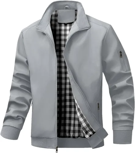 Miniatura 8 de Wizoat Chaqueta Bomber para Hombre Ligera Casual Cortavientos Chaquetas con Cremallera Abrigo