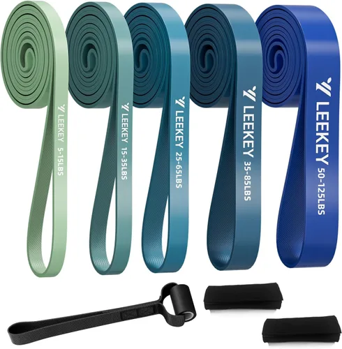 Miniatura 13 de LEEKEY Pull Up Assistance Bands,Muit Levels Resistance Bands for Senior/Adults,Exercise Bands with Door Anchor, Strength Bands for Fitness Training