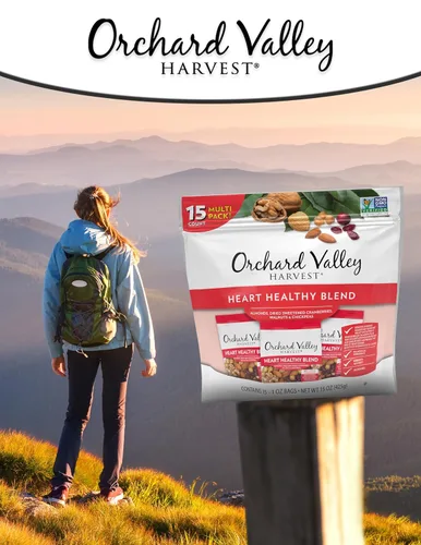 Miniatura 6 de Orchard Valley Harvest - Heart Healthy Blend, bolsas de 1 onza (paquete de 15), almendras, arándanos, nueces y garbanzos, sin gluten, sin OMG, sin