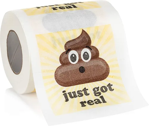 Maad Funny Novelty - Papel higiénico, 200 hojas de papel de 2 capas con mensajes divertidos, amarillo, uso doméstico