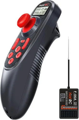 HOTRC DS-600 6CH 2.4GHz Transmisor y Receptor RC Control Remoto con Receptor PWM DS 600 de 6 Canales para Barco RC (con RX PWM)