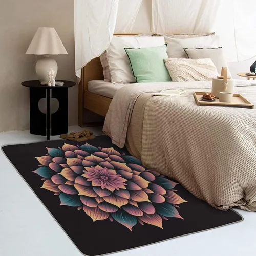 Miniatura 3 de Alfombra de mandala y decoración del hogar, alfombra de 5 x 8 pies, alfombras abstractas para sala de estar, dormitorio, alfombra de mandala