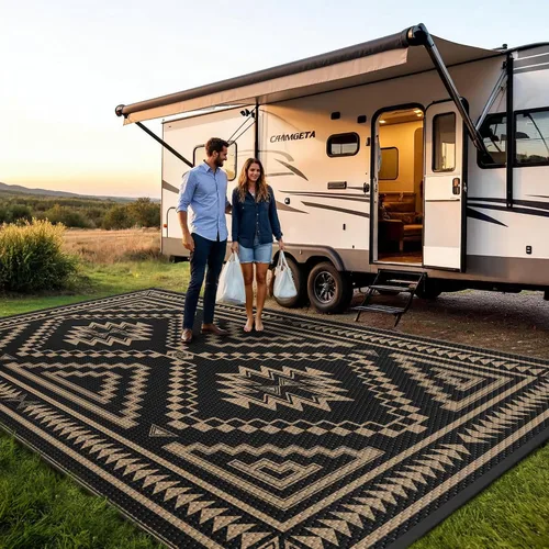 Miniatura 82 de GENIMO - Tapete de exterior para patio, 6 x 9 pies, impermeable, reversible, de plástico, para campamento, caravana, terraza, porche, cámper