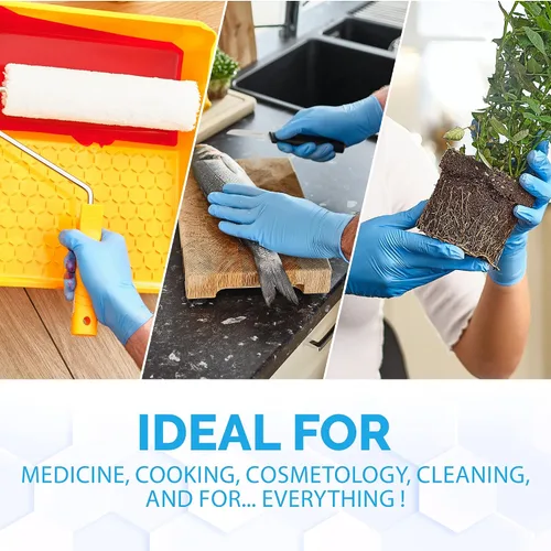 Miniatura 5 de [100 guantes de nitrilo – Examen desechable sin polvo ni látex – Grado médico y alimenticio – 3 mil – sensible al tacto