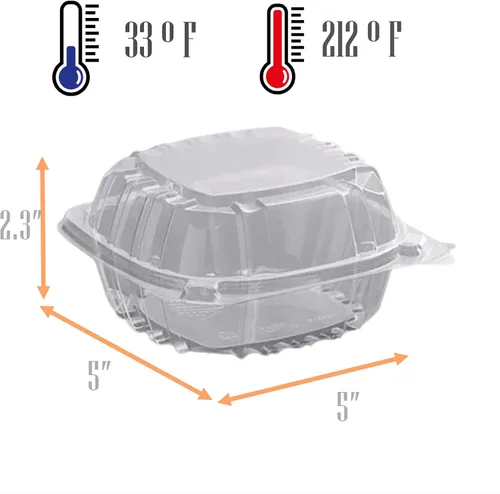 Miniatura 2 de Mr Miracle - Envases de almeja de plástico transparente desechables, resistentes a fugas y duraderos para entregas como Uber Eats, ideales