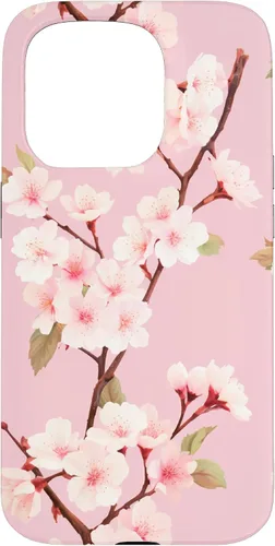 Miniatura 14 de Funda rosa pastel con patrón Japanese Cherry Blossom Floral Flower para iPhone 14 Pro