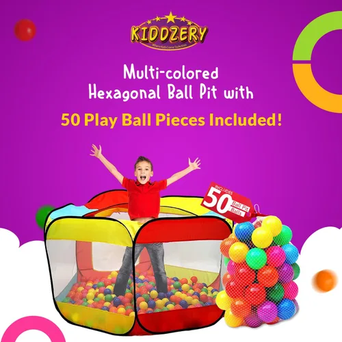 Miniatura 2 de Piscina de Pelotas para Niños Tienda Emergente Grande para Niños Pequeños - Juguetes de Regalo para Interior y Exterior para Bebés Niñas y Niños
