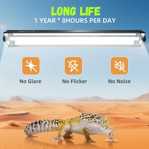 Miniatura 5 de GlowUp 24W 10.0 T5 UVB - Kit combinado de lámpara de reptil de 22 pulgadas, campana de terrario 10.0 UVB para reptiles de dragón barbudo, lagartos