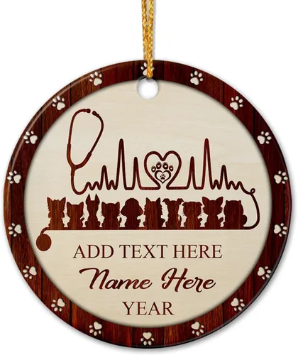 Miniatura 10 de Adorno de cerámica personalizado de asistente principal, adornos de Navidad del mejor asistente del mundo, texto personalizado, año y nombre de Papá