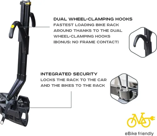 Miniatura 3 de Saris SuperClamp Soporte de enganche – Soporte de bicicleta ligero para automóvil, SUV, camión y RV – Diseño inclinable, contacto de marco cero, se