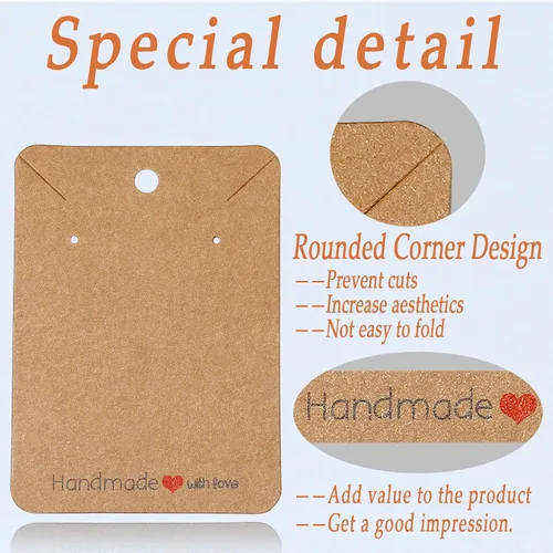 Miniatura 4 de MAIBAOTA Tarjetas de Aretes, 100 Piezas Tarjetas de Soporte de Exhibición de Aretes para Vender con Bolsas de Embalaje, Tarjetas de Joyería para 02