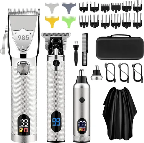 Cortapelos profesional para hombres, juego de cortapelos y recortadores eléctricos inalámbricos, recortadora de pelo para la nariz, barba, cortadora