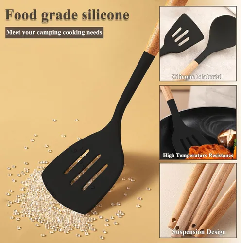 Miniatura 8 de Camping Accessories Kitchen Cooking Utensils Set - Portable Outdoor Camp Cookware Set, Silicone Camper Essentials Gear Must Have Supplies for Travel