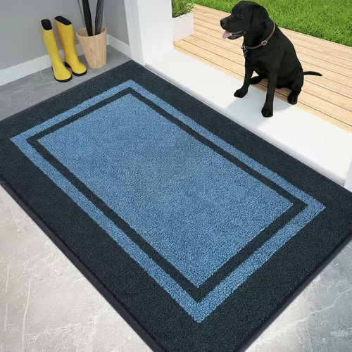 Miniatura 9 de PURRUGS Tapete para puerta con atrapamiento de suciedad, 20 x 32 pulgadas, antideslizante, lavable a máquina, tapete de entrada, tapete para puerta