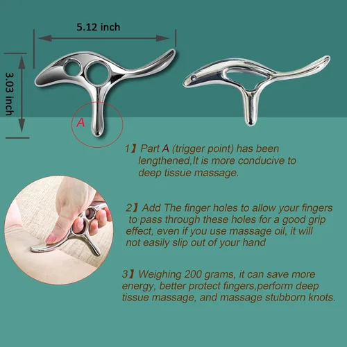 Miniatura 2 de BYYDDIY Gua Sha - Herramienta de masaje de punto de activación, protector de pulgar, masaje de tejido profundo, herramienta raspadora muscular (T)