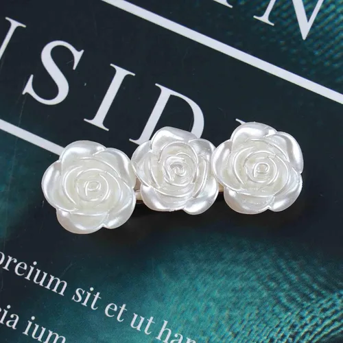 Miniatura 4 de Pinza para el cabello con diseño de flores bohemias, pasador de flores plateadas, elegante clip para la cabeza, accesorios decorativos