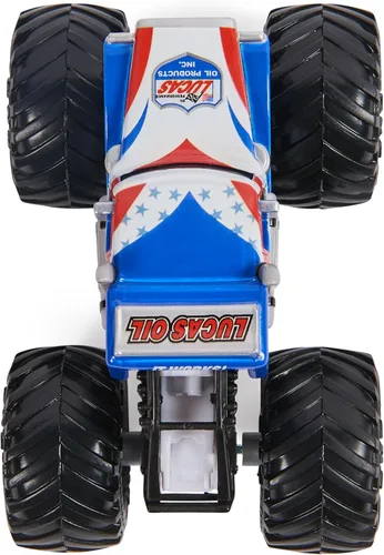 Miniatura 9 de Monster Jam Camión fundido a presión oficial a escala 1:64 2023, paquete de 2 unidades, estabilizador Lucas 26 vs Jester