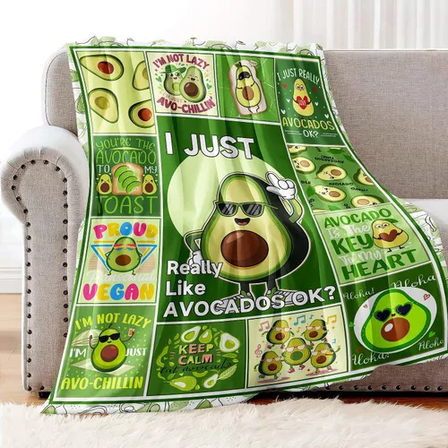 Miniatura 2 de Manta de aguacate, citas divertidas de Friut vegano, manta de forro polar suave y acogedora para sofá cama, 40 x 50 pulgadas