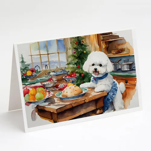 Miniatura 62 de Caroline's Treasures DAC3884GCA7P Paquete de 8 tarjetas en blanco de Navidad con galletas de husky siberiano Tarjetas de felicitación con sobres