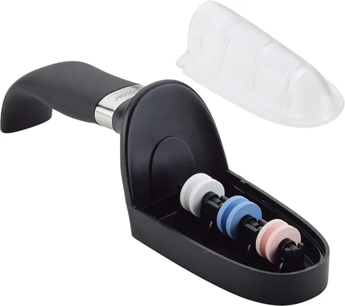 Anolon 47998 AlwaysSharp - Afilador universal de cuchillos de cocina para cuchillos de hoja recta, 9 pulgadas, color negro