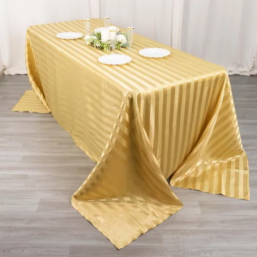 Miniatura 5 de Efavormart - Mantel redondo de satén a rayas blancas y negras de 120 pulgadas sin costuras para decoración de bodas, fiestas, eventos