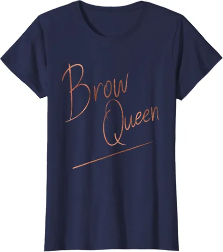 Miniatura 32 de Brow Queen Ombre - Camiseta de escritura a mano, regalo para artista de maquillaje, Negro, S