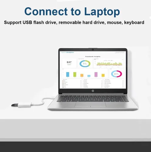 Miniatura 6 de Adaptador USB-C a USB con puerto de carga de 30 W para iPhone 15 Pro Max, MacBook Pro Air 2023, iMac iPad Mini Pro, cámara de soporte OTG