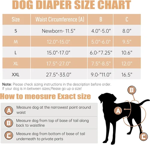 Miniatura 3 de Leekalos Pañales reutilizables lavables para perras (3 unidades) – Pañales para perras altamente absorbentes – Pañales para cachorros