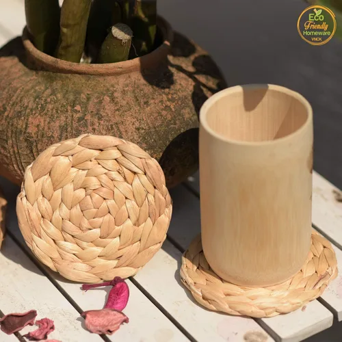Miniatura 4 de Posavasos absorbentes de jacinto de agua para bebidas, posavasos tejidos para mesa de café, posavasos de tazas, decoración de artículos