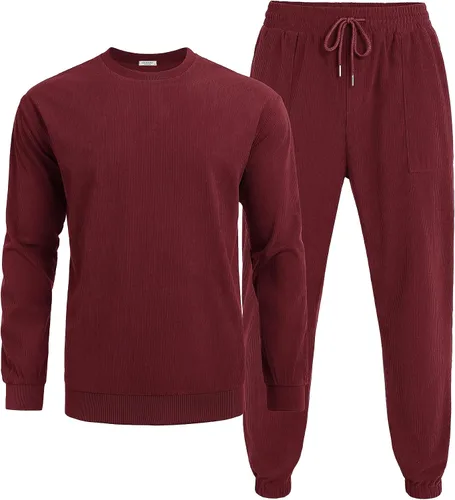 Miniatura 58 de COOFANDY Conjunto deportivo de 2 piezas para hombre, sudadera de manga larga, sin botones, para deportes, casual, fitness, trotar