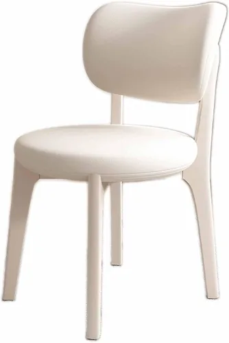Miniatura 24 de Juego de sillas de comedor de madera modernas con respaldo curvado, sillas de cocina tapizadas con marco de madera, sillas laterales sin brazos
