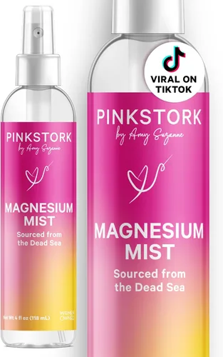 Pink Stork Mist: Espray con magnesio para aliviar los mareos y náuseas matutinas – Promueve los niveles de energía, la calidad del sueño y más –