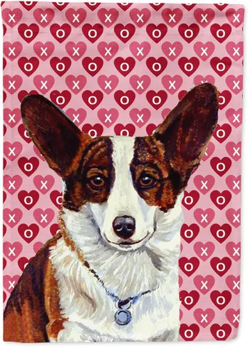 Miniatura 122 de Caroline's Treasures SS4484GF Bandera de jardín con diseño de bulldog inglés y corazones para el Día de San Valentín, bandera decorativa para patio