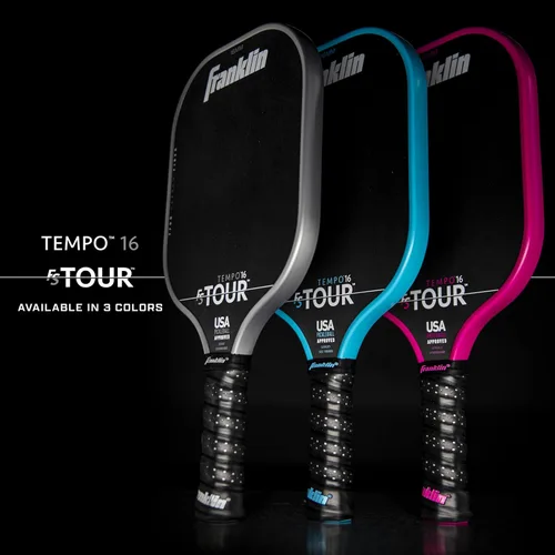 Miniatura 7 de Juego de pala de pickleball profesional Franklin Sports - Pala de fibra de carbono serie FS Tour, cubierta + borrador - 14mm + 16mm Rosado