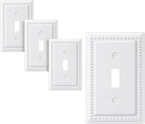 Miniatura 12 de DEWENWILS Paquete de 4 cubiertas de enchufe de metal, placas de pared de enchufe, placas de cubierta de interruptor de luz de latón antiguo, 4.92 x