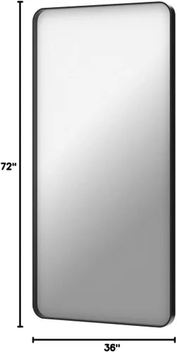 Miniatura 241 de TokeShimi - Espejo para pared de baño, espejo de tocador con marco de metal de aleación de aluminio mate cepillado e inoxidable, decoración rústica