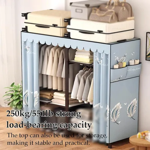 Miniatura 7 de large closets Folding Closet with Cloth Cover Clothes Closet Portable Wardrobe Closet Metal Iron Frame Closets for Bedroom Large Closet Space-saving