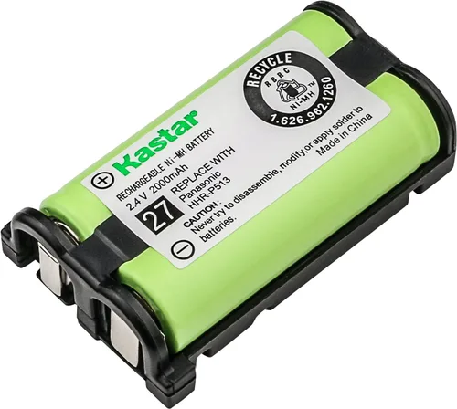 Kastar Batería de teléfono inalámbrico tipo 27 2.4V Ni-MH 2000mAh repuesto para Panasonic HHR-P513 HHR-P513A HHR-P513A1B HRR-P513A1B y Panasonic