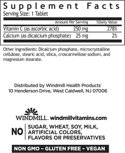 Miniatura 2 de VIT C TABS 250 MG WMILL 100