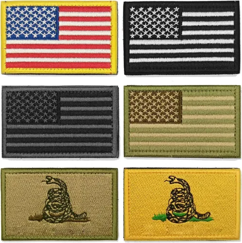 Miniatura 8 de WZT Parche de velcro con la bandera estadounidense, 6 unidades Amarillo