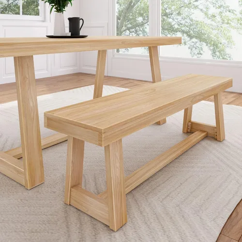 Miniatura 14 de Plank+Beam Mesa de Comedor Estilo Granja de 72 Pulgadas, Mesa de Cocina Rústica de Madera Maciza, Mesa Rectangular Grande de Madera para Comedor