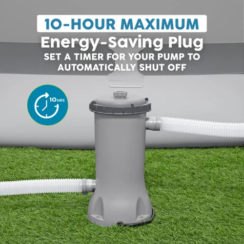 Miniatura 4 de Bestway Flowclear - Cartucho de bomba de filtro de agua para piscina sobre el suelo, 530 galones por hora, 120 voltios con temporizador de apagado