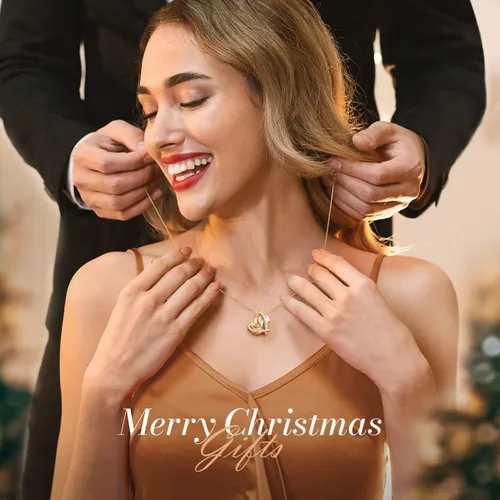 Miniatura 2 de CDE - Collares con colgante de corazón para mujer, tono de plata y oro rosa, piedra natal para Día de la Madre, San Valentín, cumpleaños