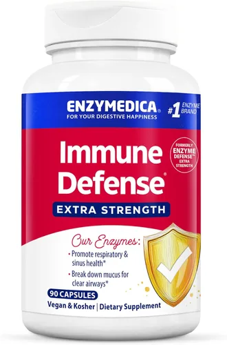 Enzymedica, Defensa inmunológica, extra fuerza, enzimas proteolíticas para apoyo inmunológico y respiratorio 2X, 90 unidades