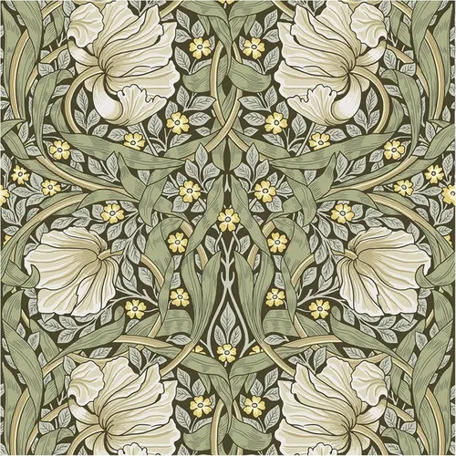 HAOKHOME Papel Tapiz Floral Vintage Despegar y Pegar Murales de Pared Botánicos Verde Salvia/Amarillo Decoración para Hogar Cocina Dormitorio por