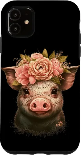 Miniatura 8 de Pig with Leopard Headband Flower Cute Pig Lover Case for iPhone 17