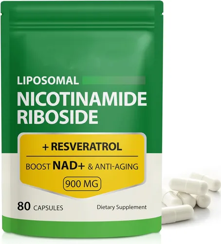 Miniatura 9 de Daiasns Suplemento NAD de 900 mg – Suplementos liposomales de nicotinamida ribósido NAD+ con resveratrol que apoya la energía muscular, cerebro